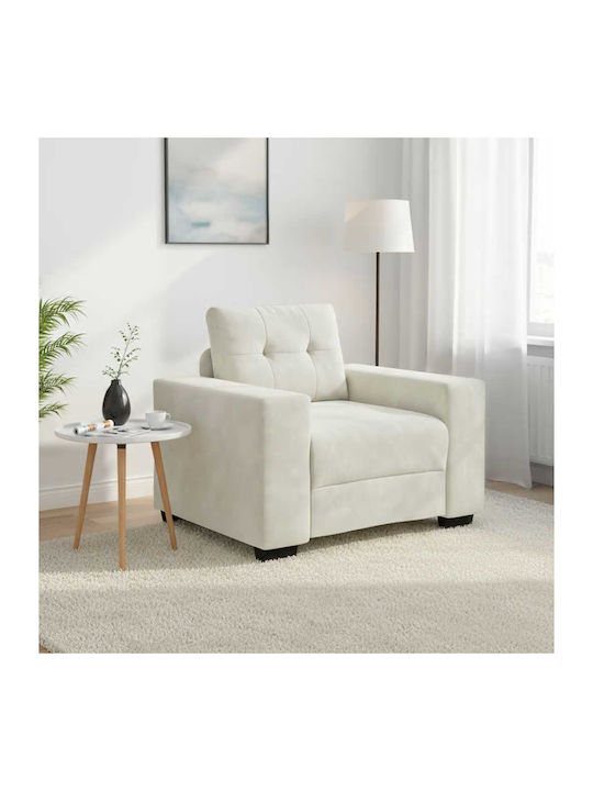 Πολυθρόνα Βελούδινη Κρεμ 100x78x80cm