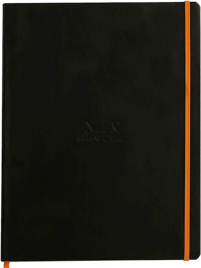 Rhodia Notebook 80 Sheets Ruled with Rubber Band Black