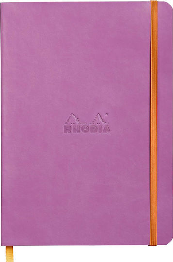 Rhodia Σημειωματάριο A5 Bullet 80 Φύλλων με Λάστιχο Μωβ