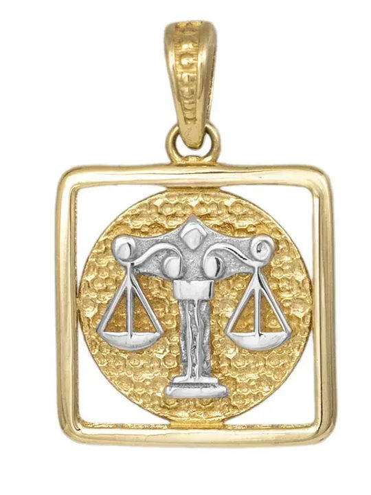 Charm Zodiac Sign Libra Gold 9K