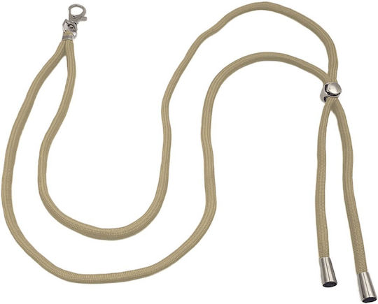 Λουράκι Λαιμού Lanyard Κινητό Μεταλλικό Γάντζο 75cm Κρεμ