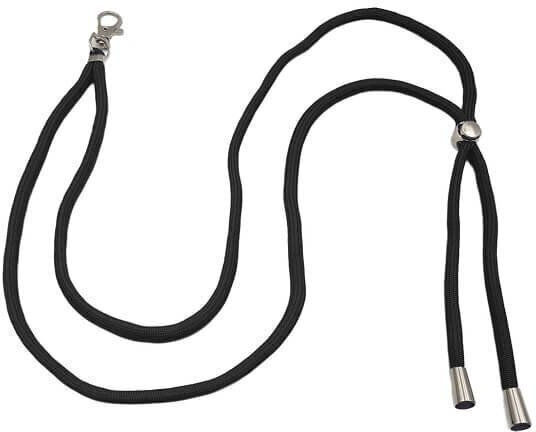 Λουράκι Λαιμού Lanyard Κινητό Μεταλλικό Γάντζο 75cm Μαύρο