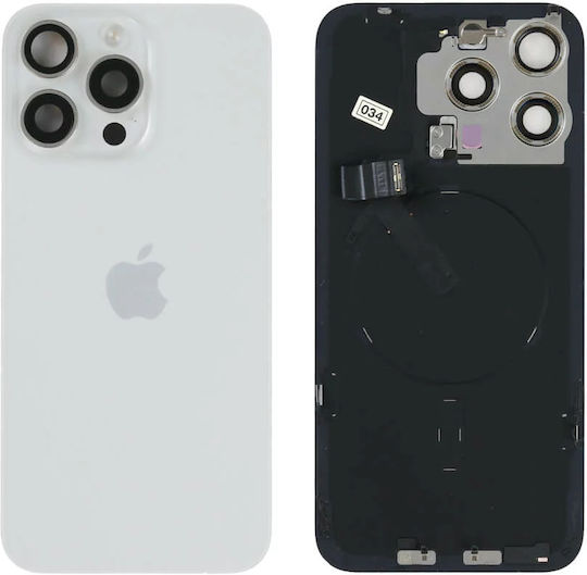 Genuine Back Glass Nfc Flex Flash & Camera Lens Iphone 15 Pro Max White Titanium