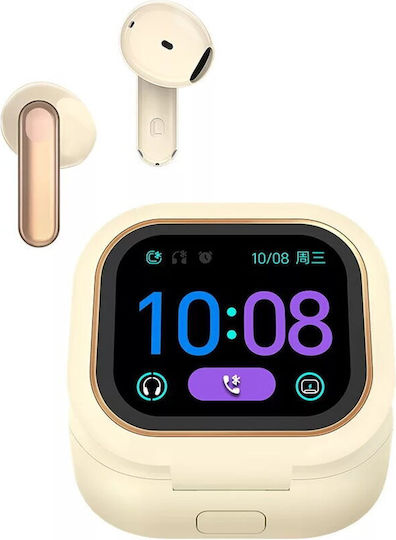 Honor Choice Cubuds Casti Bluetooth Handsfree cu Rezistență la Transpirație și Husă de Încărcare Crem