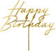 Partygeschirr für Torte Happy Birthday Acryl Gold