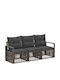 Τριθέσιος Καναπές Εξωτερικού Χώρου Rattan 61x62x70cm
