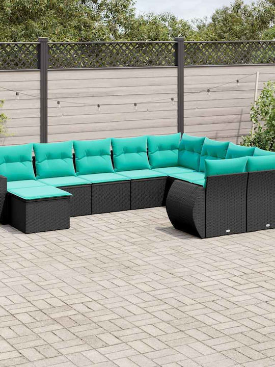 Canapea De Colț Pentru Exterior Din Rattan Cu Perne 62x62x69cm