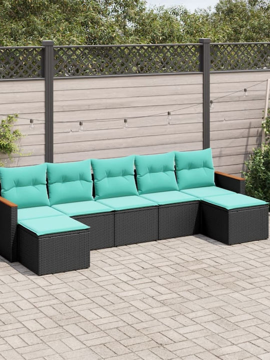 Canapea De Colț Pentru Exterior Din Rattan Cu Perne 55x62x69cm