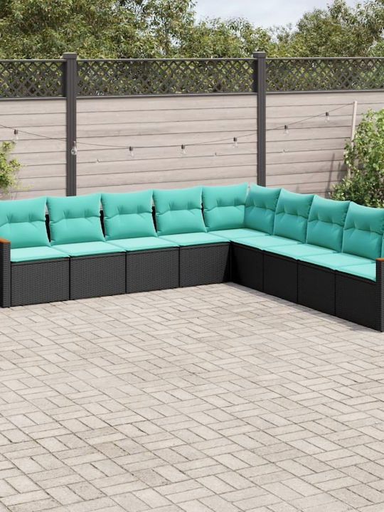 Outdoor Corner Sofa Rattan With Cushions 62x62x69cm