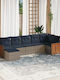 Ecksofa Outdoor Rattan mit Kissen 62x62x69cm