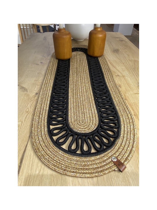 SteweHome Runner Bumbac Negru 30x80cm
