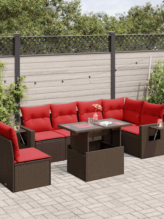 Set Cameră De Zi Pentru Exterior 7 Piese Maro C...