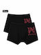 Herren Boxershorts Schwarz 2er Pack