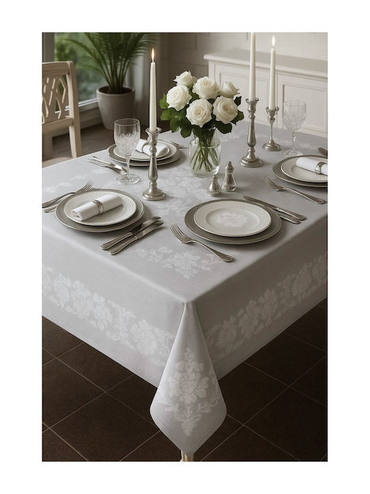 SteweHome Tablecloth With Gray Lace 160x220cm