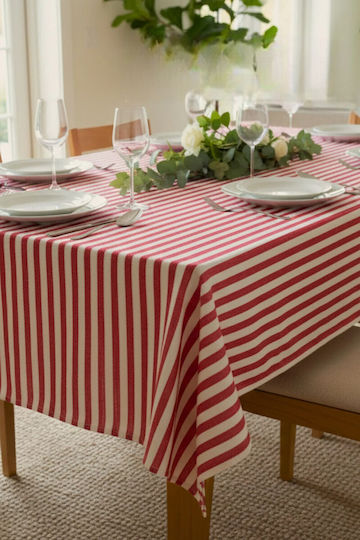 SteweHome Cotton Knitted Red Tablecloth 140x220cm