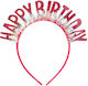 Headband "Happy Birthday" Fuchsia Glitter