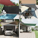 vidaXL Triangle Shade Divider Blue with PU Coating 5x7x5m