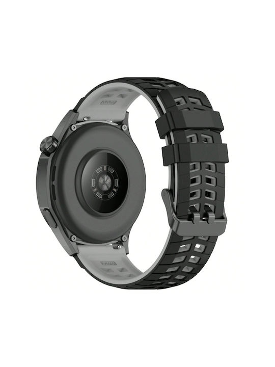 Λουράκι Σιλικόνης Rugged Grid Oneplus Watch 2r 47mm/oneplus Watch 2 47mm Black Grey