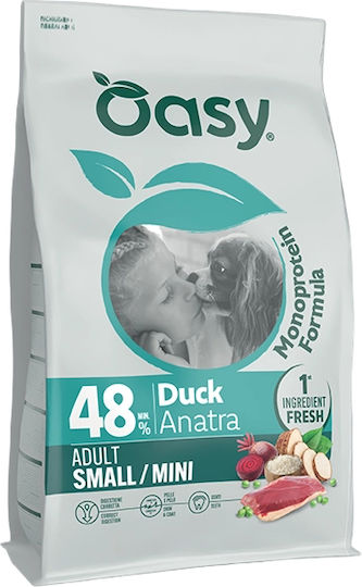 Oasy Protein 2kg Trockenfutter für Erwachsene Hunde Kleine Rassen mit Ente
