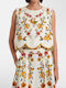 Women's Summer Crop Top Linen Sleeveless Off-white