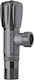 Cherbros Διακόπτης Γωνιακός 1/2'' X 1/2'' Περιστροφικός Premium Μαύρο Nickel Abs Satin Βολάν