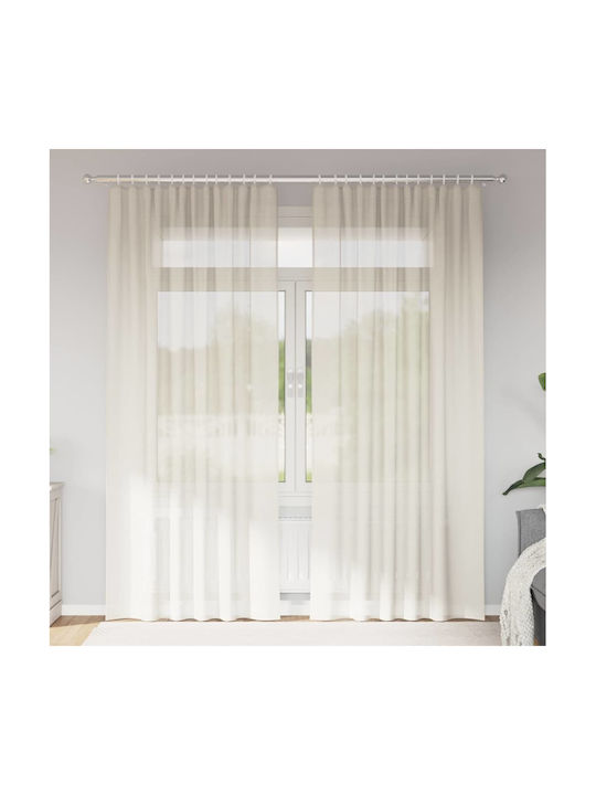 vidaXL Сет Пердета с Презрамки Крем 140x245 см