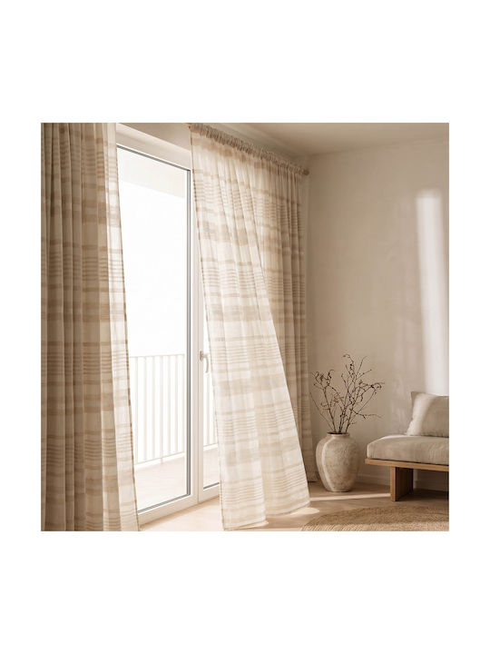 Premier Κουρτίνα με Τρέσα Aria Beige 140x270εκ.
