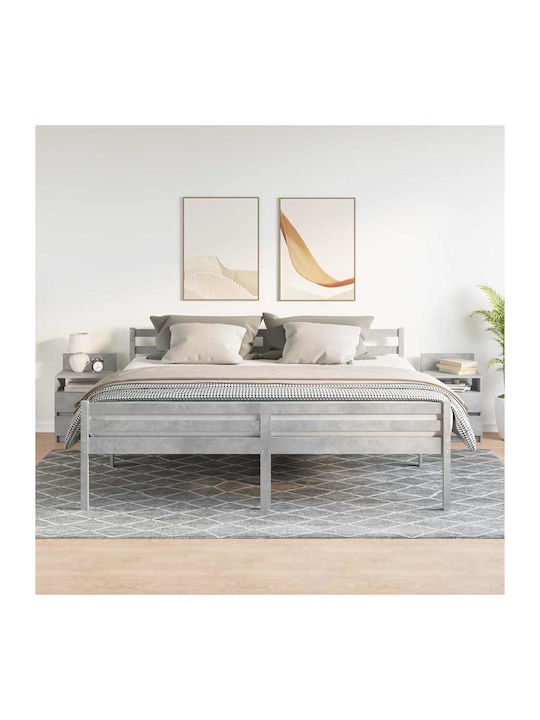 Wooden Gray Bedside Tables 2 Pieces 40x33x60cm