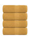vidaXL Face Towel Gold 4 Pieces