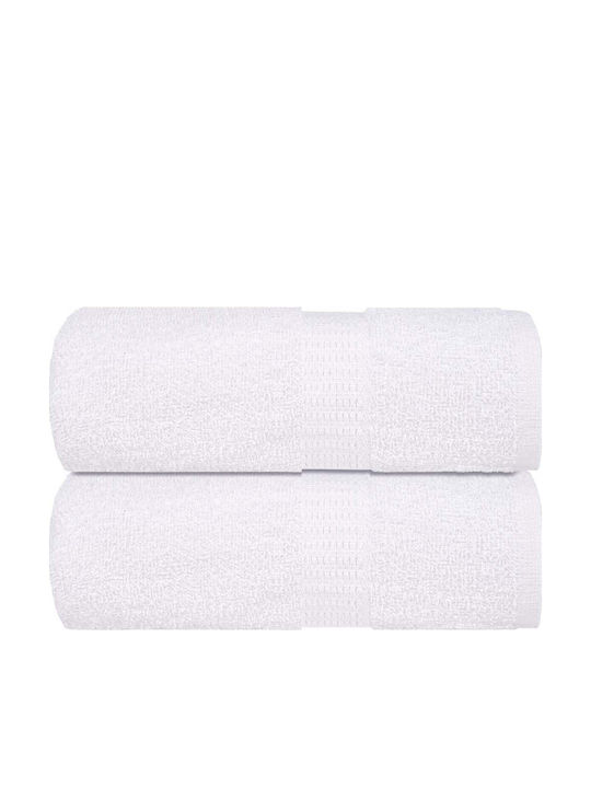 vidaXL Bath Towels Set 2 pcs White Weight 360gsm