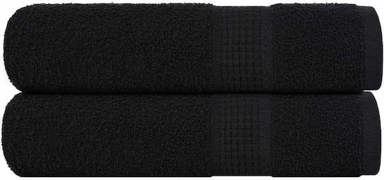 vidaXL Bath Towels Set 2 pcs Black