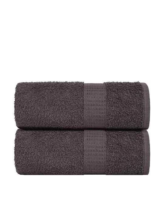 vidaXL vidaXL Bath Towels Set of Towels 2 pcs 30x50cm Charcoal Weight 360gsm
