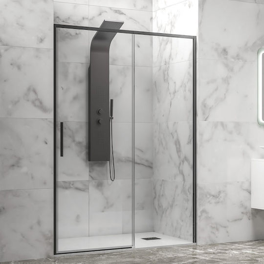 Karag Lea 400 Shower Cabin with Sliding Door 110x200cm Mat Black
