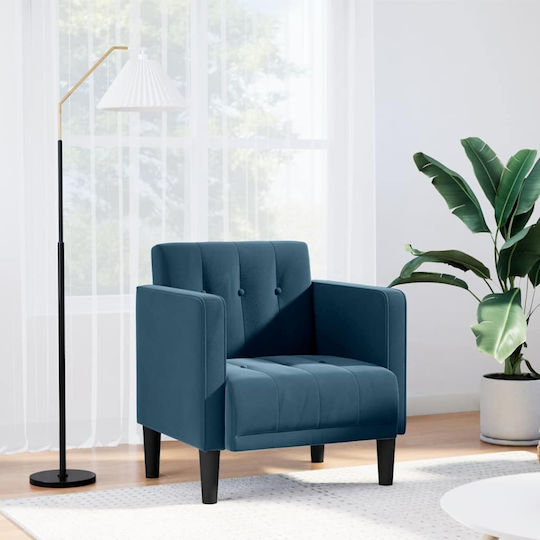 Sessel Aus Samt Blau 70.5x67x74.5cm