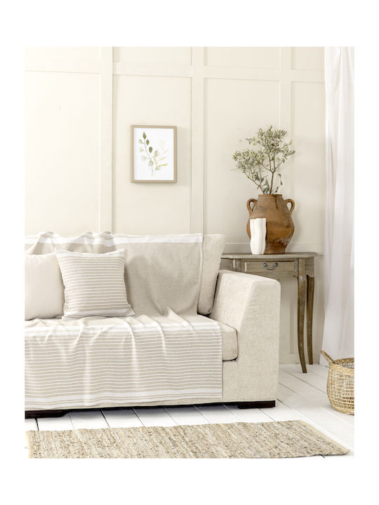 Nima Roven Armchair Throw Chenille 180x180cm Beige