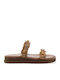 Myconian Leather Women's Flat Sandals Brown