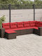 Canapea De Colț De Exterior Din Rattan Cu Perne 62x62x69cm