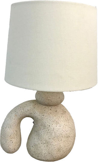 Liberta Plastic Table Lamp with Beige Shade and Base