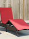 Garten- und Pool-Liegestuhl Rattan mit Kissen Braune 200x59x26cm