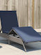 Garten- und Pool-Liegestuhl Rattan mit Kissen Grau 200x59x26cm