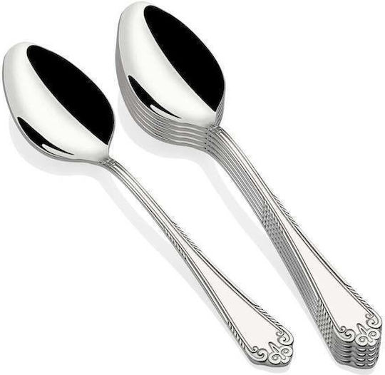 SteweHome Set Of Silver Stainless Steel Dinner Spoons 6 Pieces