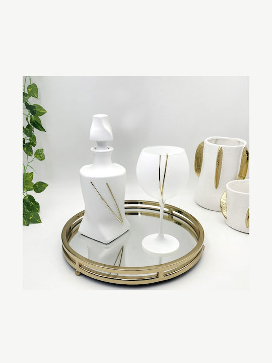 Georgiou Best Man Set in Gilt White 3 Pieces