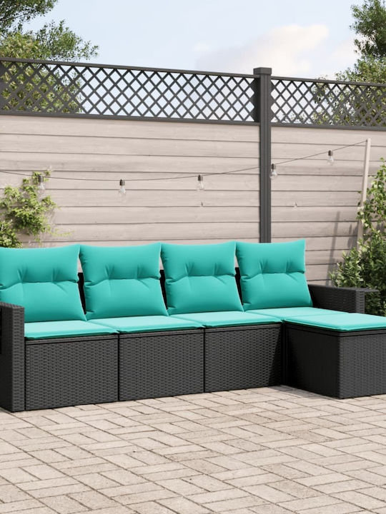 Canapea De Colț De Exterior Din Rattan Cu Perne 55x62x69cm