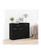 Wooden Sideboard Schwarze Eiche 88x30x70cm