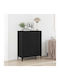 Metal Sideboard Black Oak 69.5x34x90cm