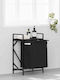 vidaXL Wooden Laundry Basket Black