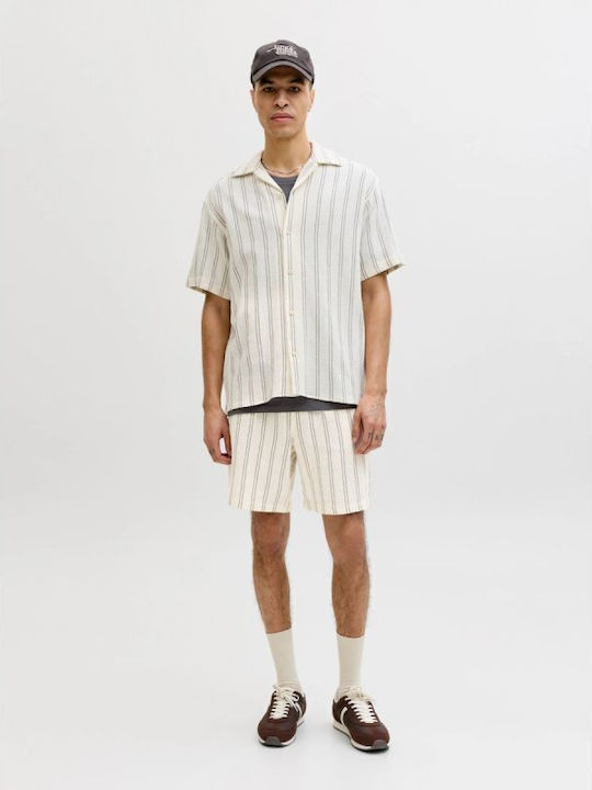 Jack & Jones Bermude Bărbați Antique White Stripes