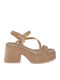Damen Sandalen Mit Leder Beigen