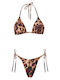 Set Bikini Animal Print Καφέ