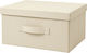 Fabric Clothes Storage Box in White Color 50x40x25cm